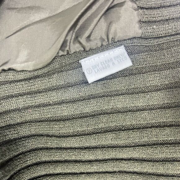 Vintage Suede Silk Wool Jacket Cardigan Jacket L Olive Green Y2K Bella Swan - Picture 10 of 14